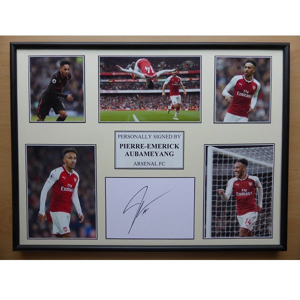 DW Mikel Arteta & Pierre-Emerick Aubameyang Arsenal Autograph Signed 6x4 Photo