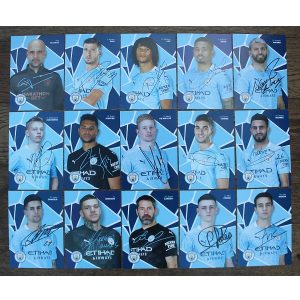 2017-18 Manchester City Signed Official Club Cards £4 Each 