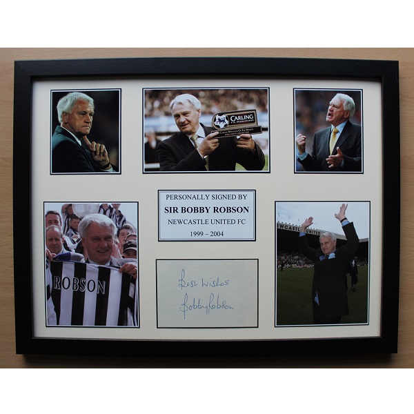 Sir Bobby Robson & Alan Shearer Newcastle United Signed & Framed Photo 